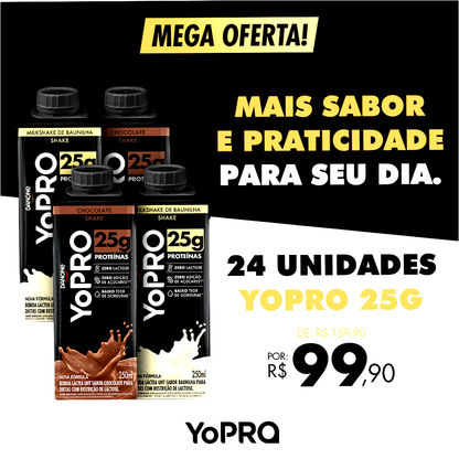 Pack YoPRO Bebida Láctea UHT Milkshake 25g de Proteínas 250ml - 24 Unidades (Últimas Unidades!)